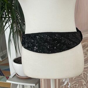 Vintage La Regale Velvet Belt with Embellishment